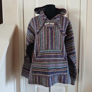 Unisex Ron Jon Surf Shop Rainbow Stripe Terra Cotta Baja Hoodie Pouch Pocket M